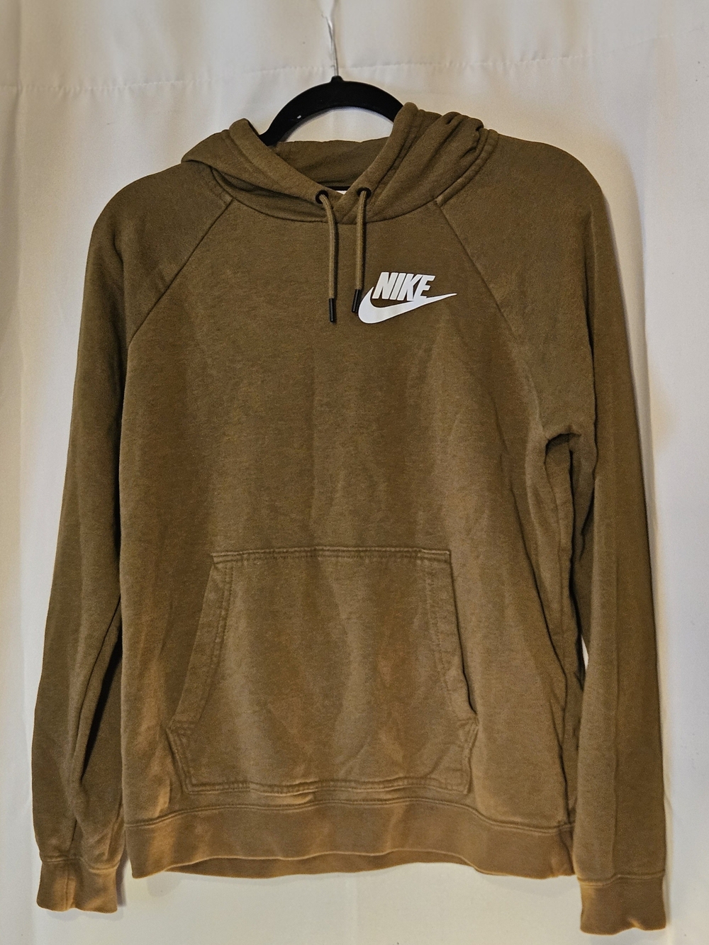 Nike Brown Crewneck Hoodie with White Swoosh